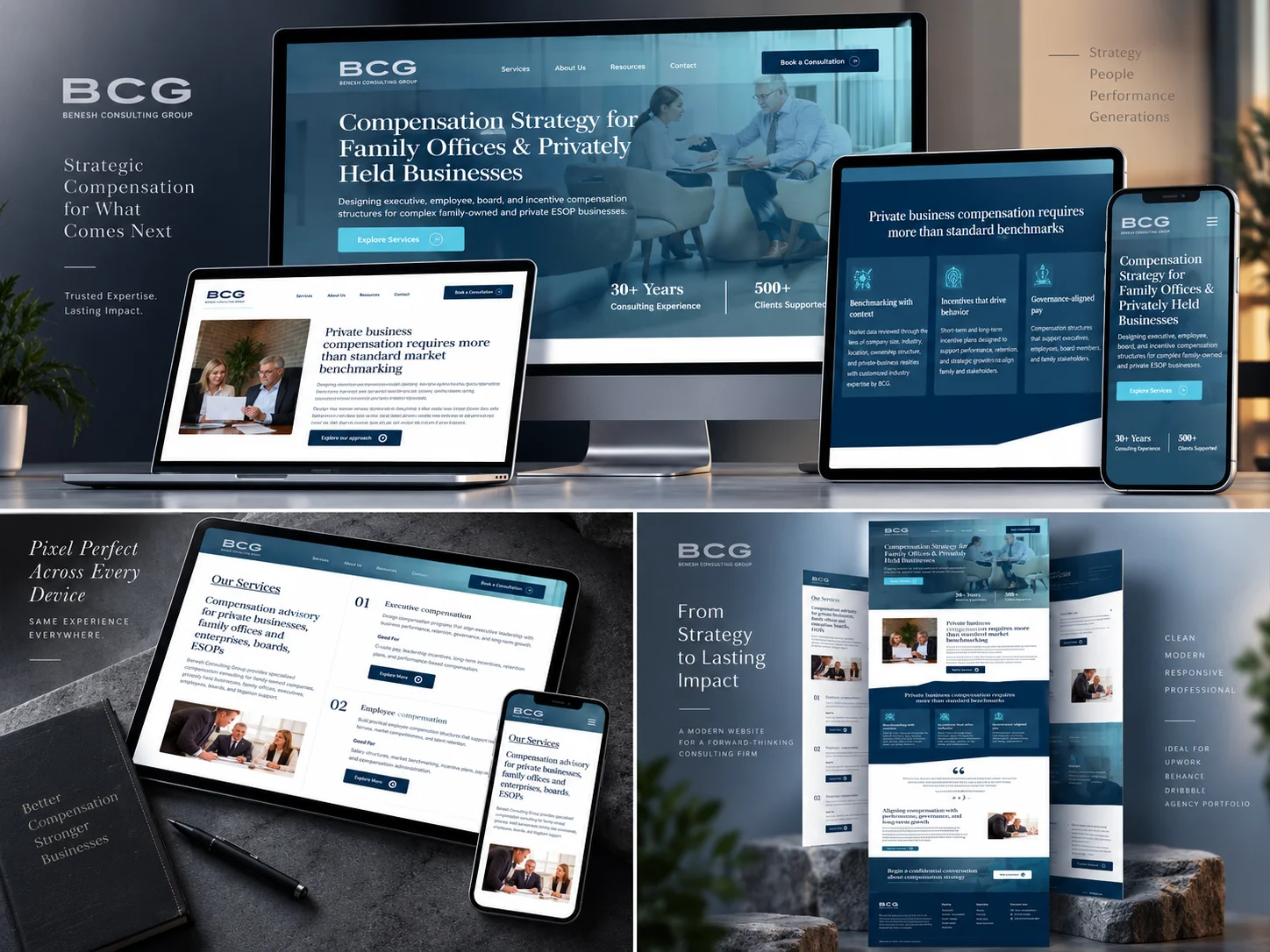 Benesh Consulting Group website mockup, view 1