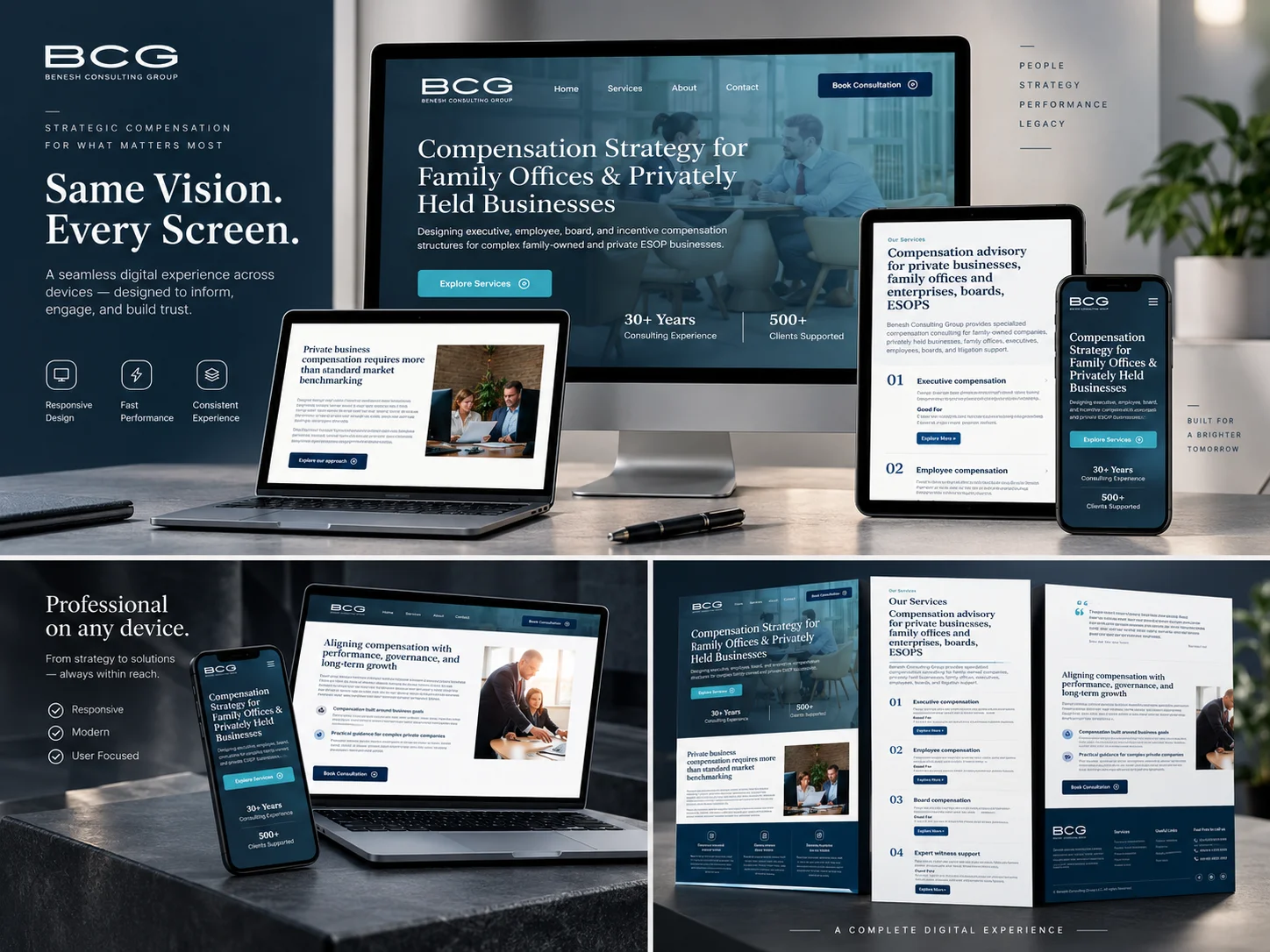 Benesh Consulting Group website mockup, view 2